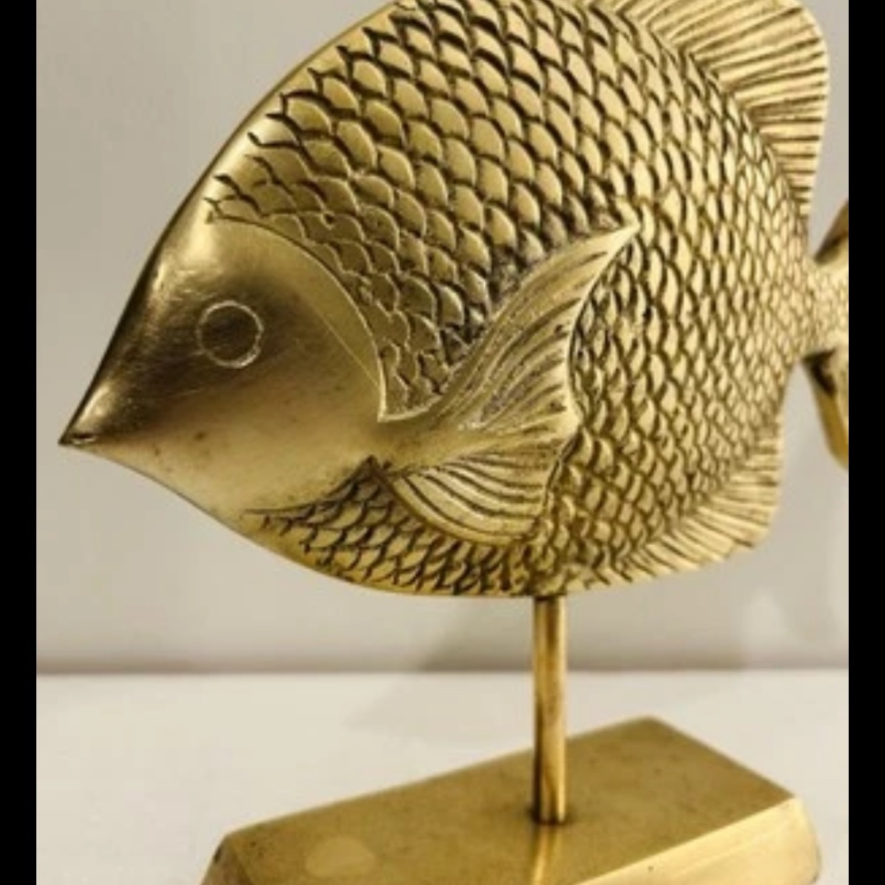 Vintage Rosenthal Netter Hollywood Regency Gold Brass Fish Sculpture MCM - Picture 5 of 7